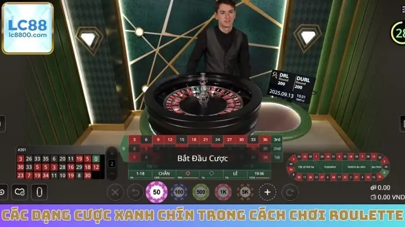 Các dạng cược xanh chín trong cách chơi Roulette